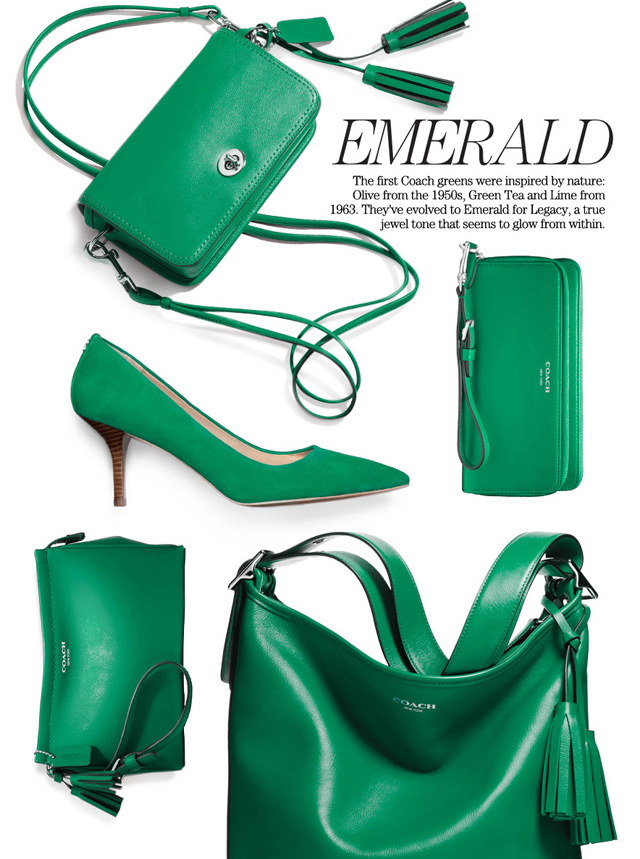coach emerald green bags
